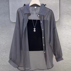 Loose All-match Fashionable Mid-length Shirt Thin Sun Protection Clothing For Women
