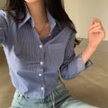 Blue Slim Fit Bottoming Shirt